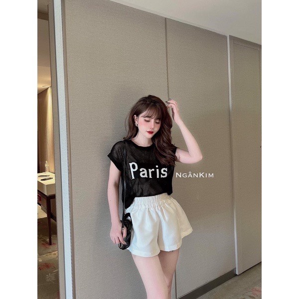 8866. Áo len lưới chữ ngực KHÔNG kèm dây xích