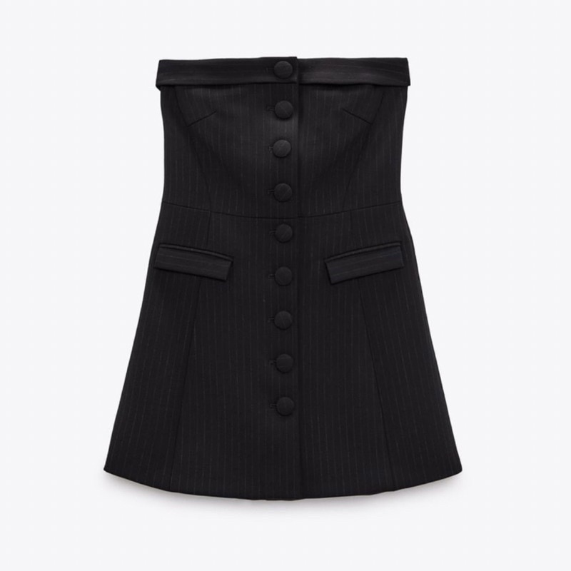 Váy quây đen kẻ sọc nhỏ Za.ra