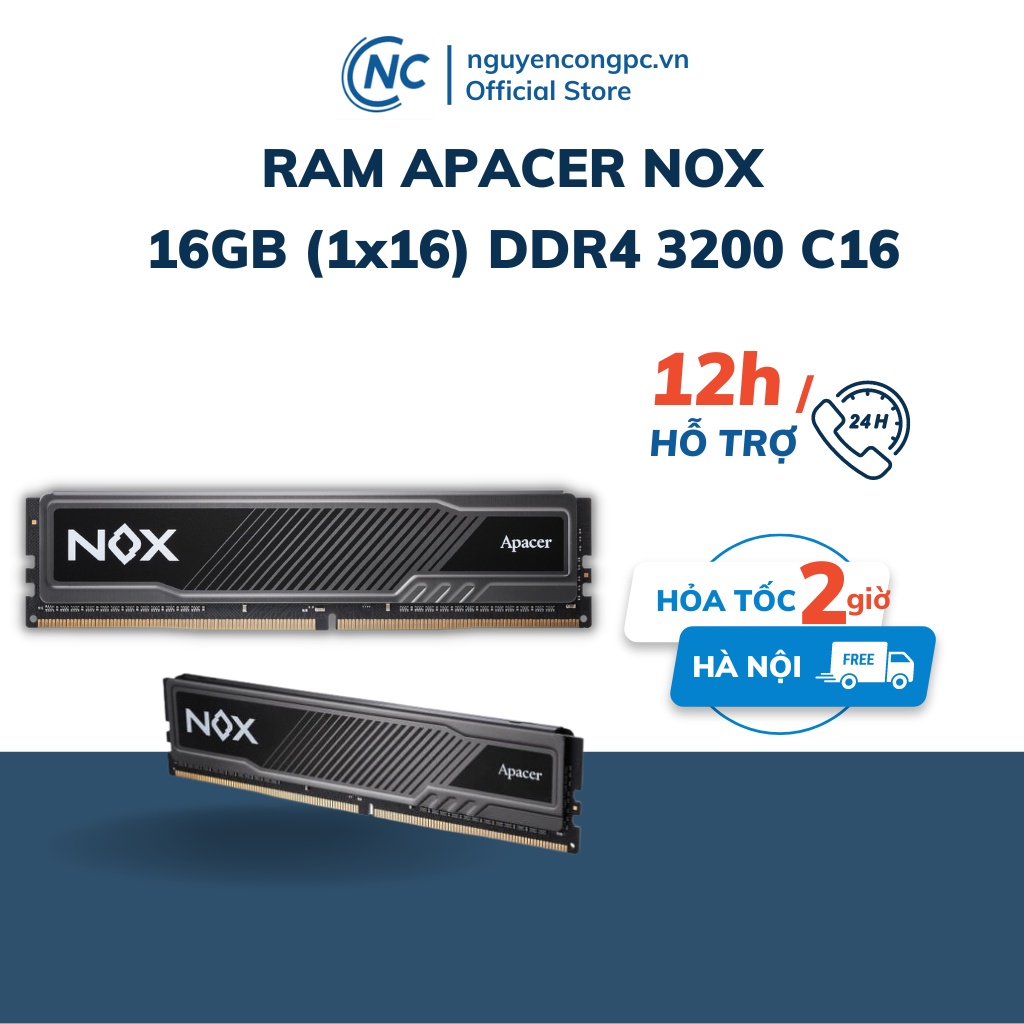 Ram Apacer NOX 16GB (1x16) 3200Mhz DDR4 Cas 16 - Hàng chính hãng Nwh BH 36 tháng