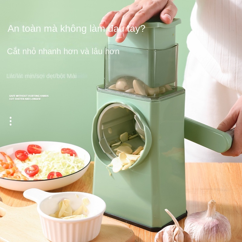 Máy Thái Lát Rau Củ Đa Năng Kèm 6 Lưỡi Dao Cắt - Thái Lát Bào Cắt Củ Quả