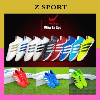 Giày đá bóng wika 3 sọc,giày đá banh 3 sọc,đã khâu full đế sân cỏ thể thao nam nữ giá rẻ