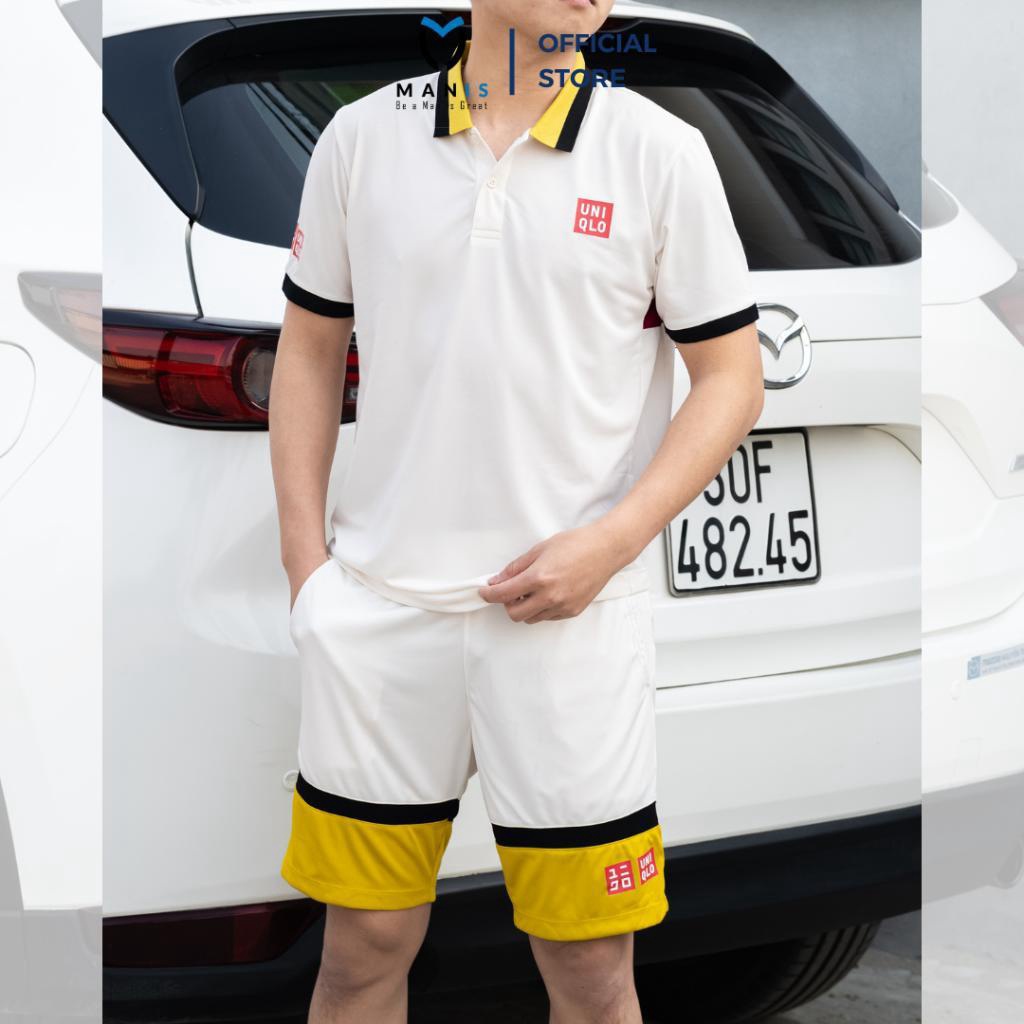 Set Uniqlo Màu Trắng Cổ Đen Vàng UNI65