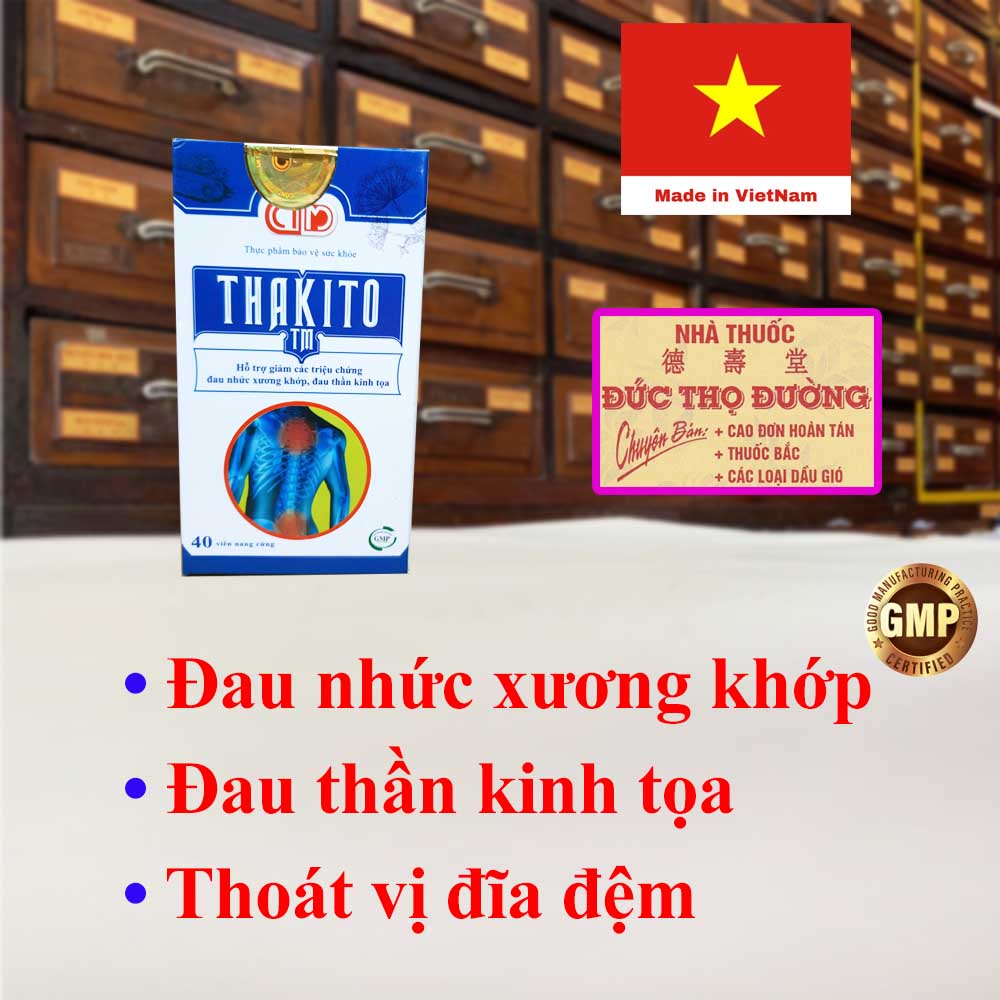 Thakito - Thần kinh tọa - Hộp 40 viên - Giảm đau nhức xương khớp