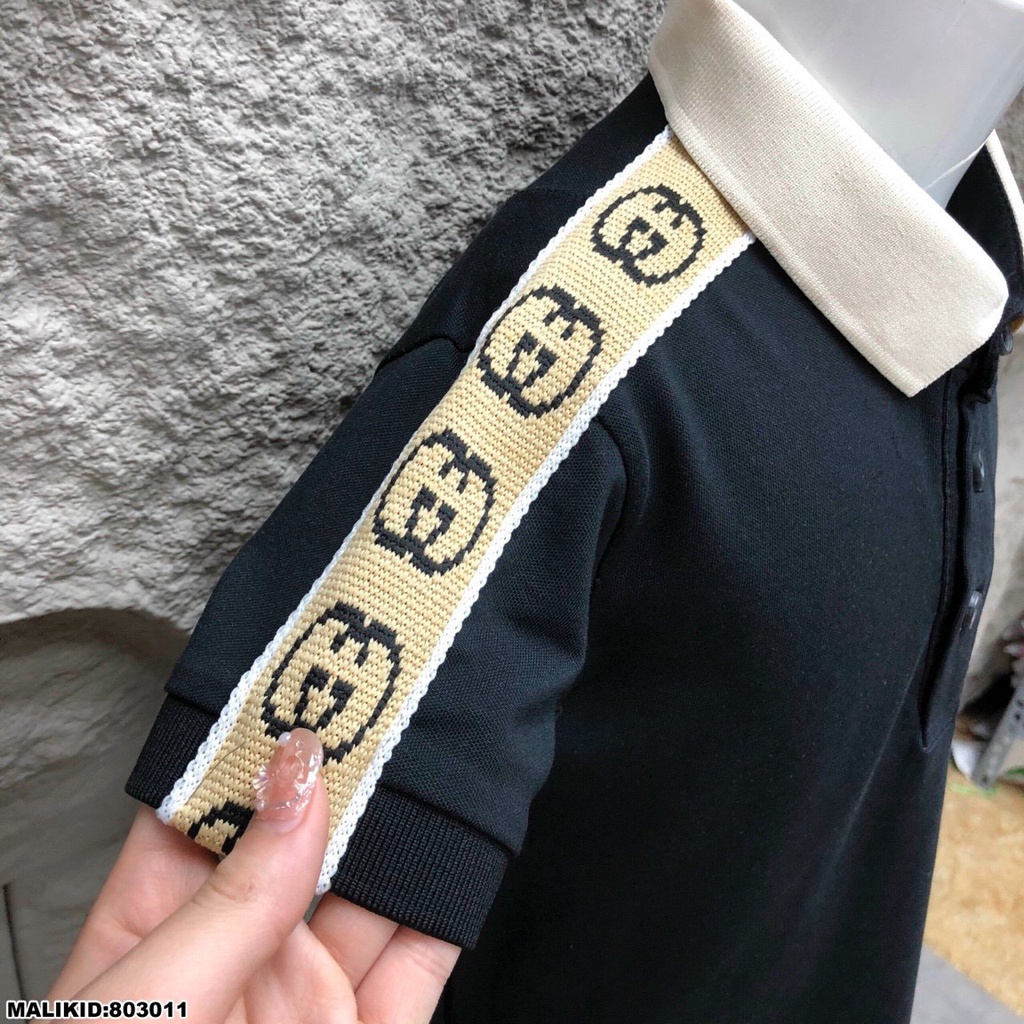 Áo phông polo Gucci viền vai bé trai