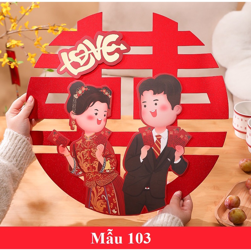Chữ Hỷ chất liệu cao cấp trang trí ngày cưới