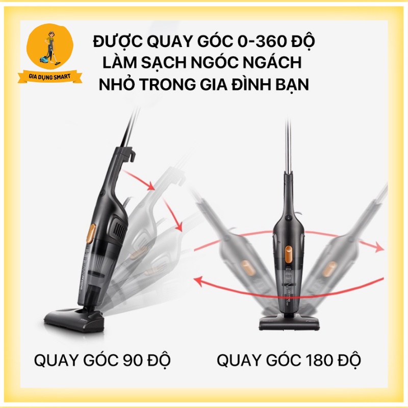 Máy Hút Bụi Cầm Tay Deerma DX115C Máy Hút Bụi Giường Hút Bụi Ô Tô Đa Năng Với 3 Đầu Hút Bảo Hành 18 Tháng