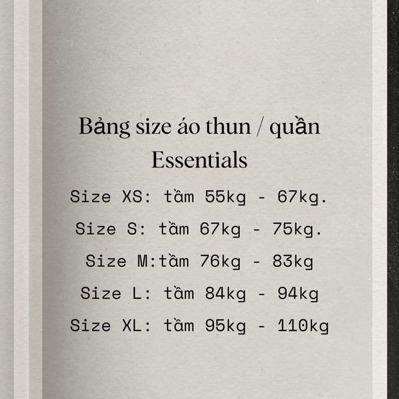 Áo thun ESSENTIALS - mẫu mới nhất