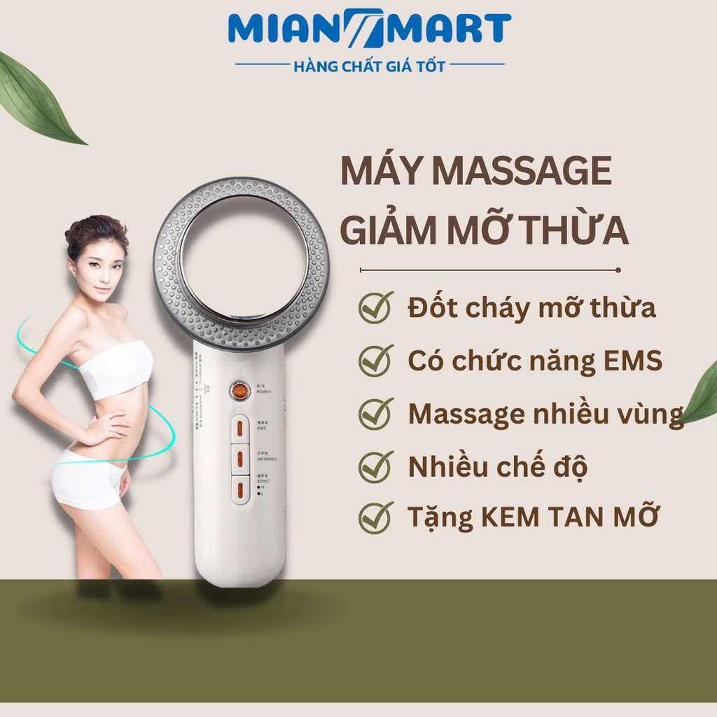 Máy massage giảm mỡ và làm đẹp cầm tay 3 trong 1, mat xa bụng - Máy massage đa năng EMS - Mian mart