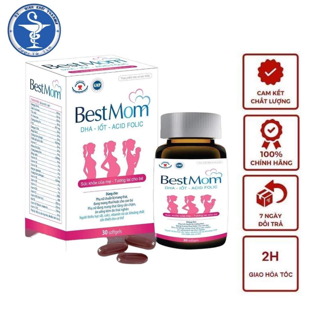 Viên uống vitamin tổng hợp cho bà bầu, bổ sung DHA, sắt, axit folic