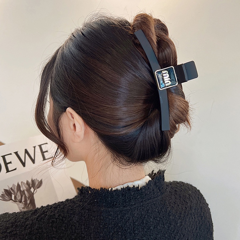 Kẹp Tóc Cỡ Lớn 13cm Họa Tiết Chữ Phong Cách retro Đơn Giản Cho Nữ