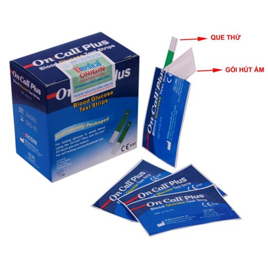 Que Thử Đường Huyết OnCall Plus (25 Que) que rời chính hãng