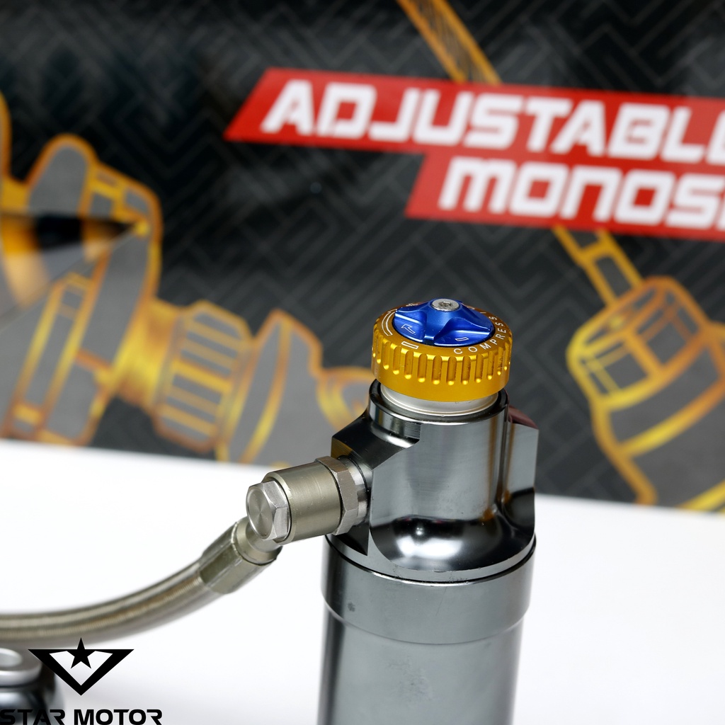 Phuộc sau, giảm sóc bình dầu Nitron 1:1 dành cho Exciter 135-150-155 tăng chỉnh thật xoay 360