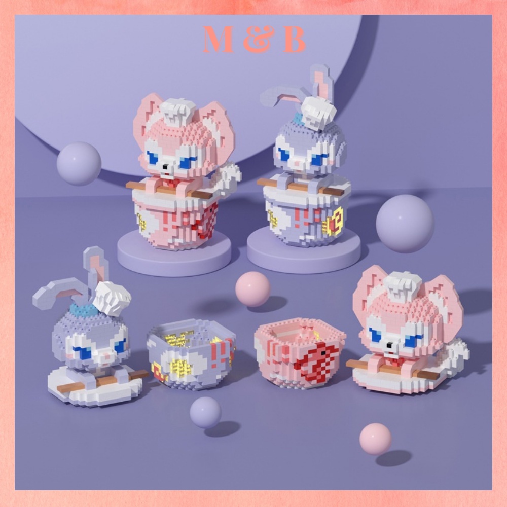 Đồ Chơi Lắp Ráp Mô Hình Thỏ Phi Hành Gia Andy, Annie Đèn Led Sẵn Pin Full Box 3D linda bell, stella lou, geltoni, duffy