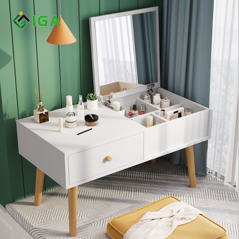 Bàn trang điểm mini ngồi bệt gương gập thông minh tiết kiệm diện tích phong cách bắc âu - GL143