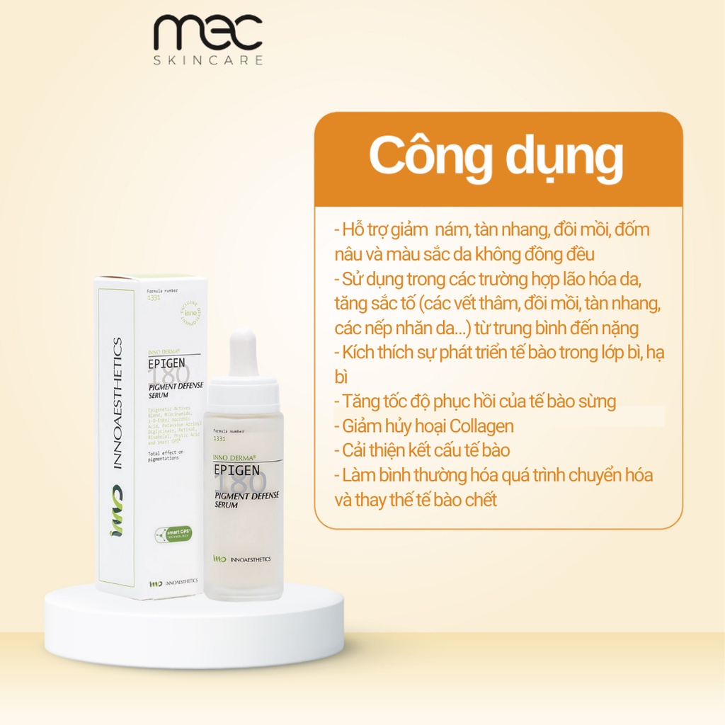 Huyết thanh phân giải sắc tố, xóa thâm sạm nám Innoaesthetics Pigment 180 Defense serum 30ml - Mecskincare