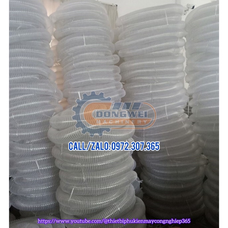 Ống hút bụi dạng lò xo nhựa PU, PVC lõi gân nhựa siêu bền, dùng cho máy hút bụi công nghiệp
