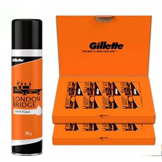 Combo Kem Cạo Râu Gillette London Bridge Chai Cam 300g và 50/100 Lưỡi Dao Lam Gillete - KV3050