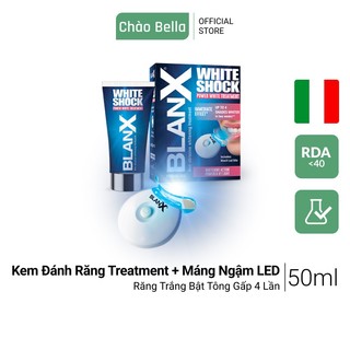 Kem Đánh Răng Trắng Răng Cấp Tốc Sau 2 Tuần Bằng Công Nghệ Ánh Sáng BlanX White Treatment + Kèm Máng Ngậm LED (50ml)