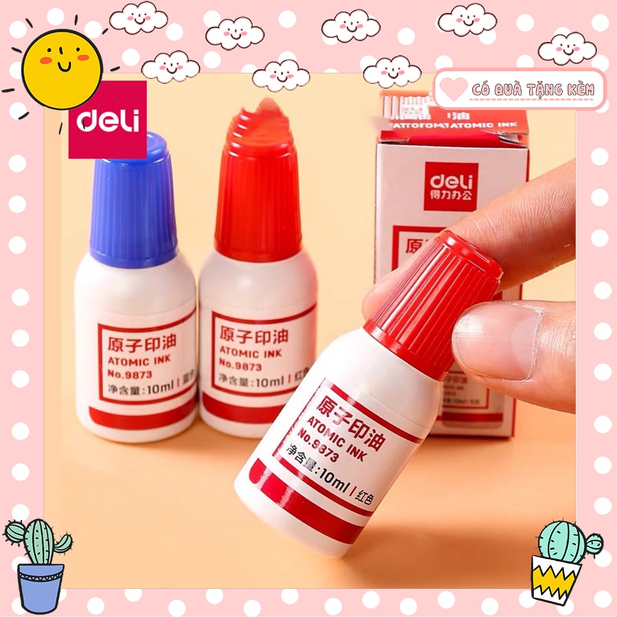 MỰC DẤU Xanh, đỏ  DELI 9874
