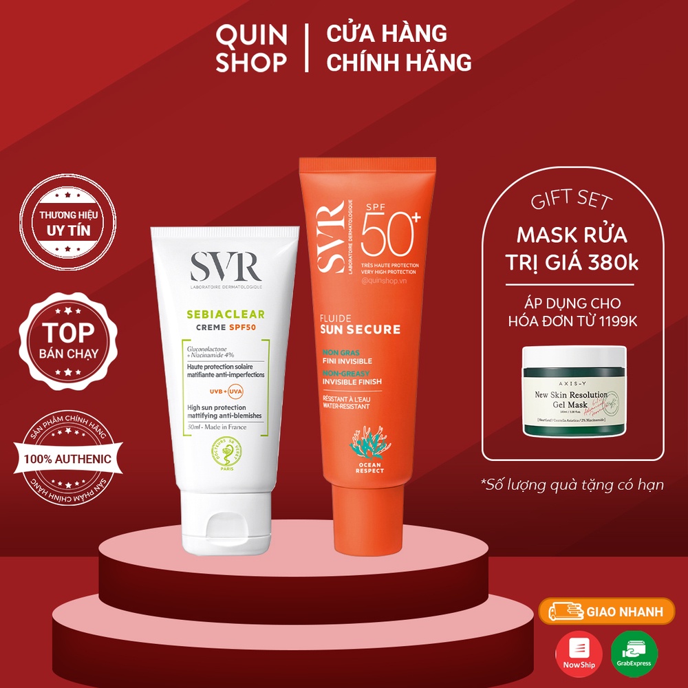 Kem Chống Nắng Cho Da Dầu Mụn, Nhạy Cảm SVR Sebiaclear Creme, Sun Secure Fluide