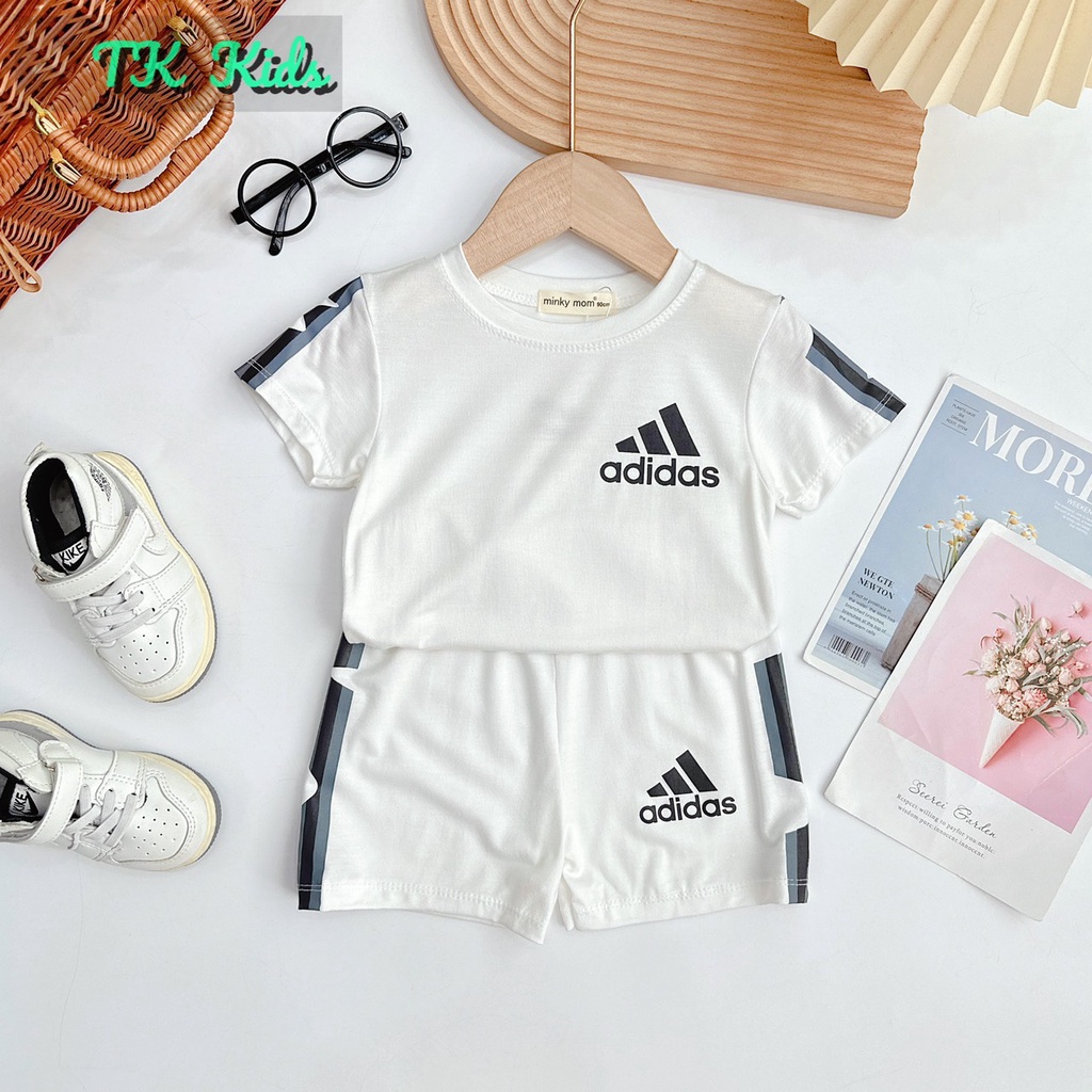 Bộ thun lạnh cộc tay cho bé trai, bé gái Adidas mẫu mới nhất cho bé trai, bé gái