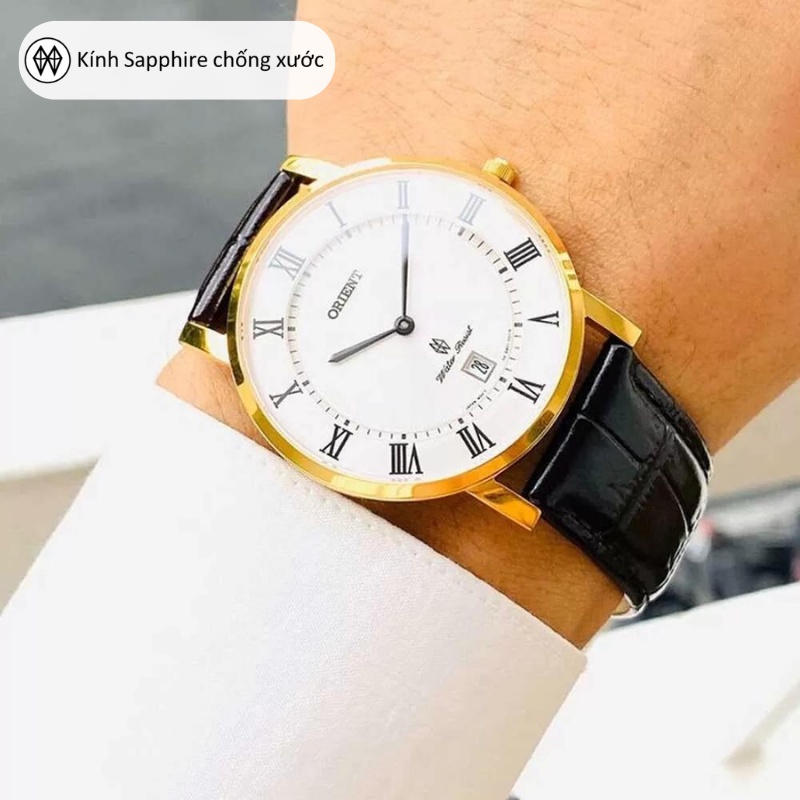 Đồng hồ nam Orient Watch Vintage FGW0100 máy quartz mặt kính sapphire chống xước dây da đeo tay cao cấp chính hãng