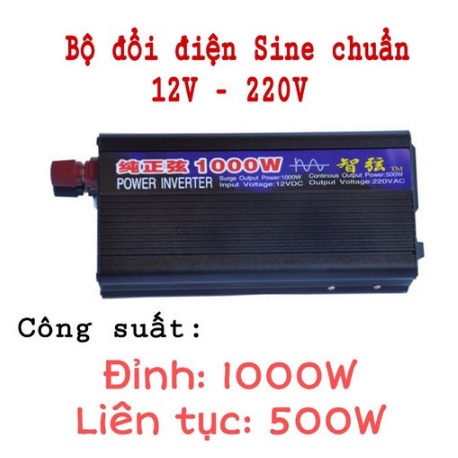 Bộ kích điện sin chuẩn 12V - 220V có led báo hiển thị ZX12V-1000W