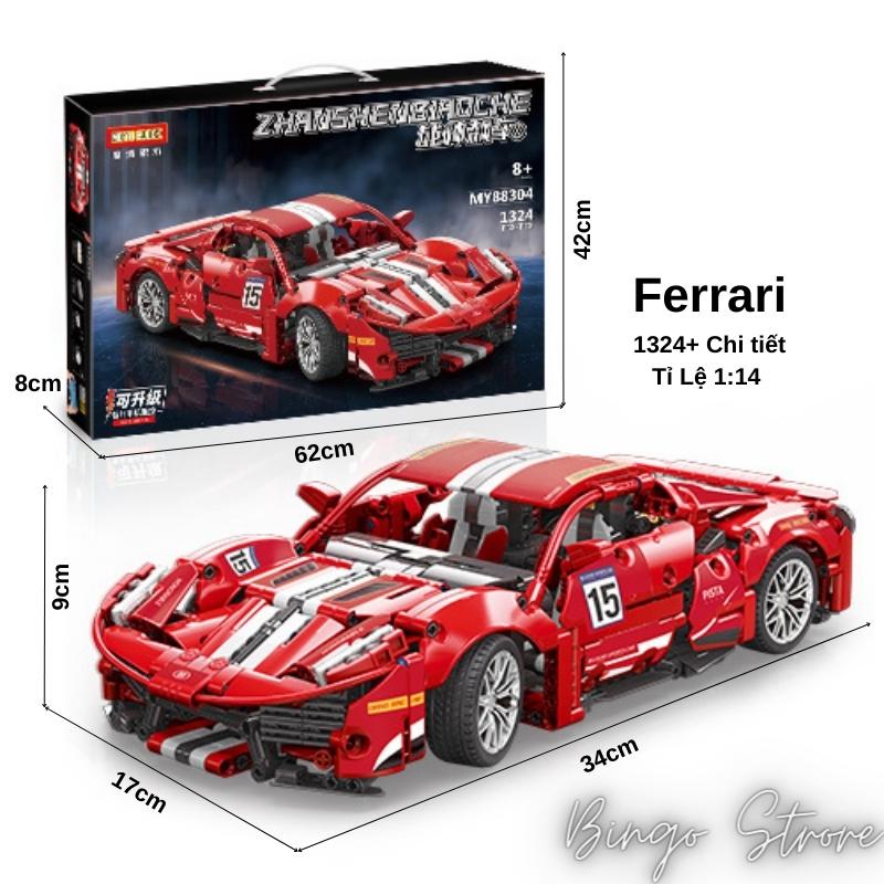 ĐỒ CHƠI KIỂU LEGO SIÊU XE FERRARI 1324 CHI TIẾT