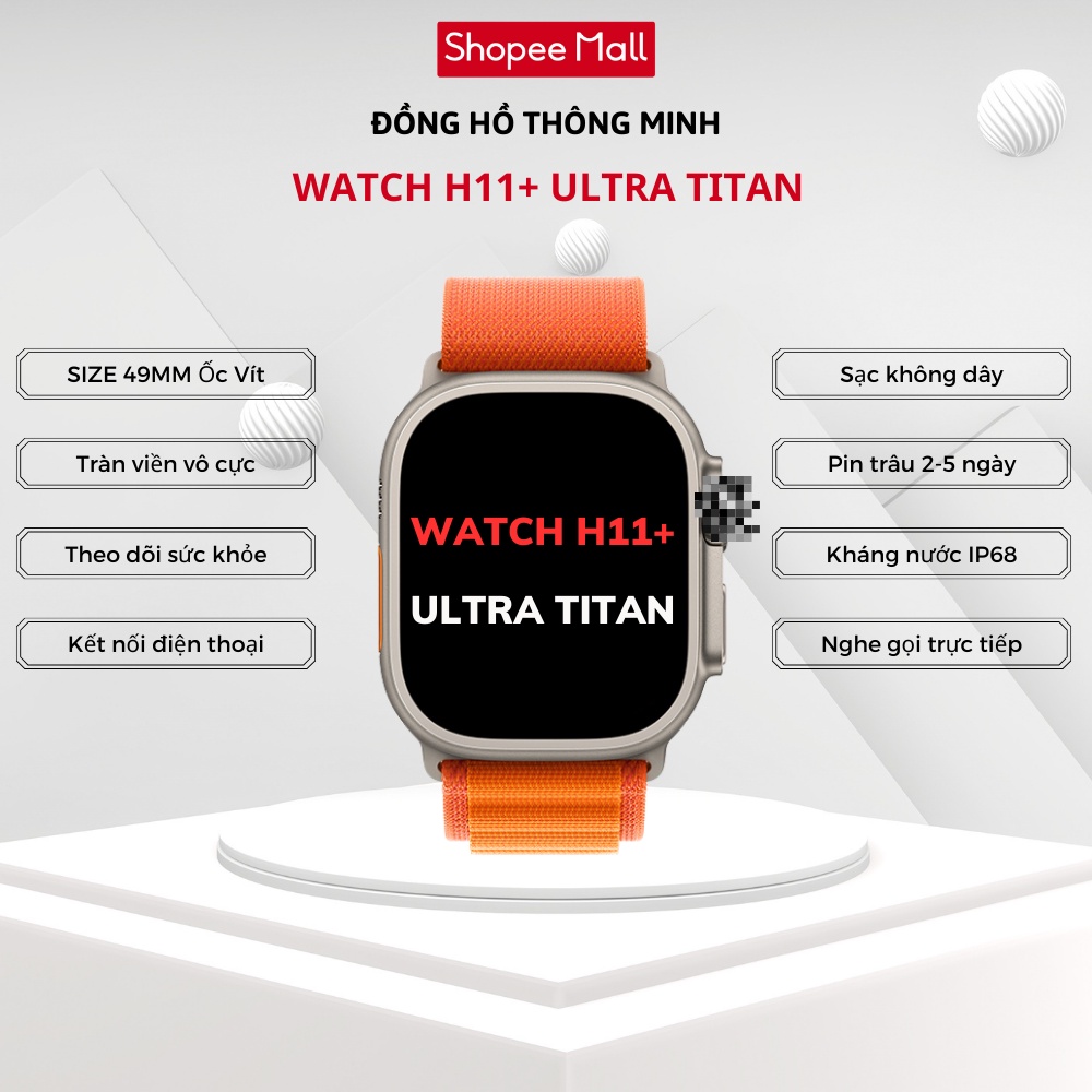 Đồng Hồ Thông Minh Watch Pro Ultra Max 49mm Titan Nghe Gọi Nhận Thông Báo Theo Dõi Sức Khỏe Bản Nâng Cấp Earldom