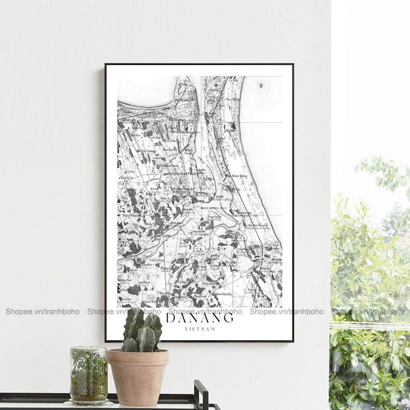 Tranh Đà Nẵng decor treo tường kích thước 50*70cm, tặng kèm đinh 3 chân treo tranh, bảo hành 12 tháng
