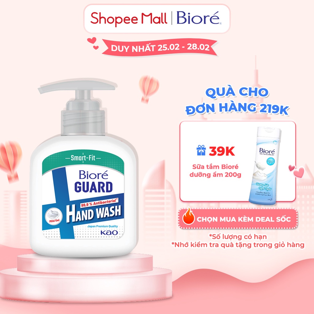 Gel Rửa Tay Bioré GUARD Dịu Nhẹ Kháng Khuẩn 250ml