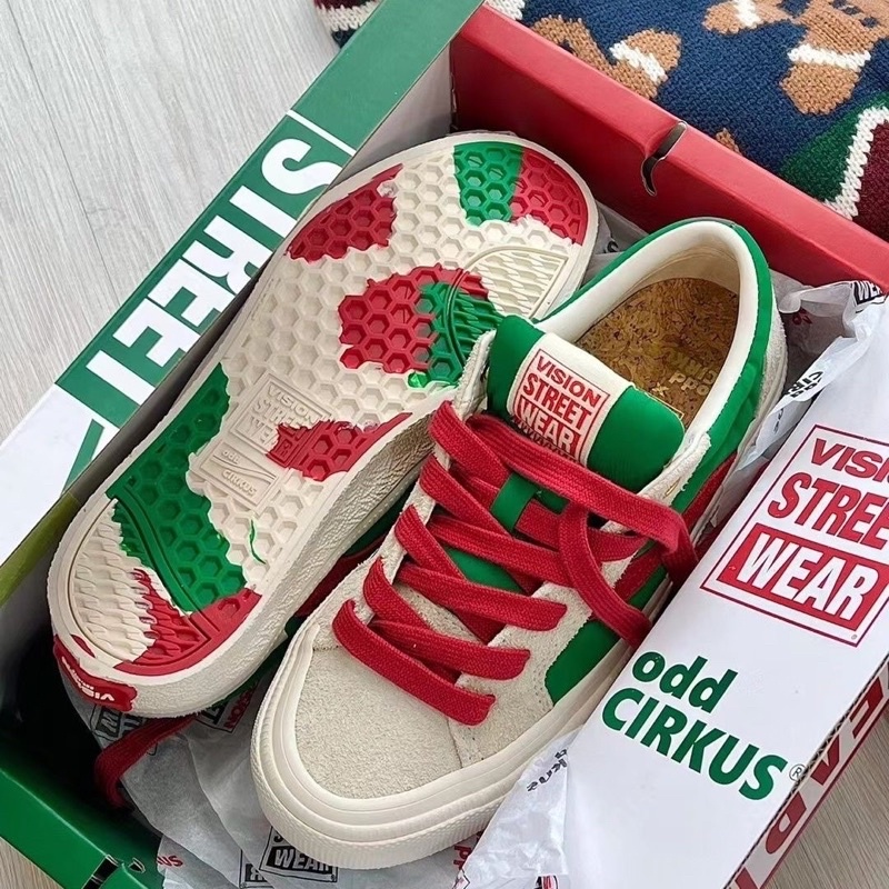 Giày thể thao VISION x oddCirkus da lộn phiên bản Christmas streetwear