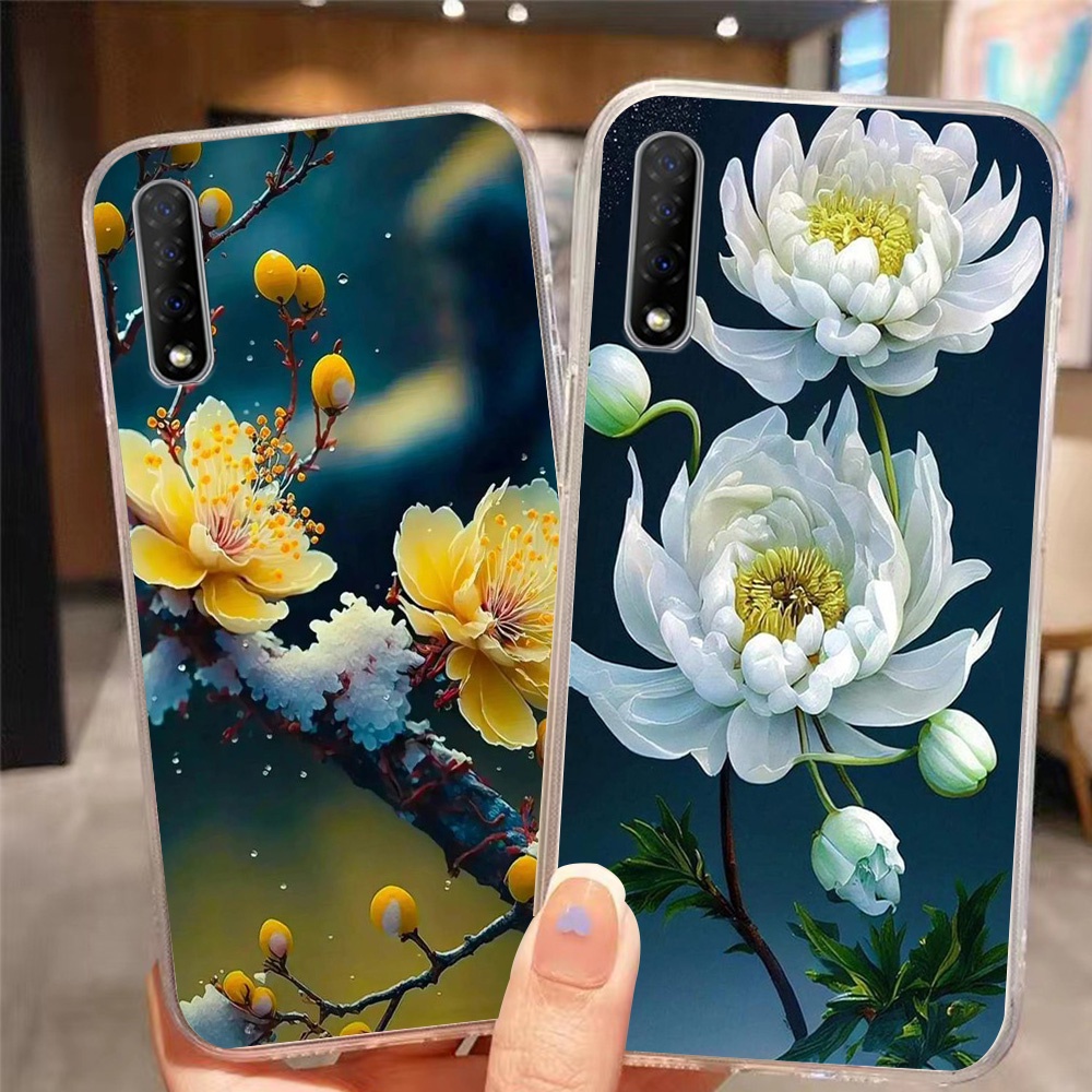 Ốp lưng vsmart Live in nhám hình hoa cỏ