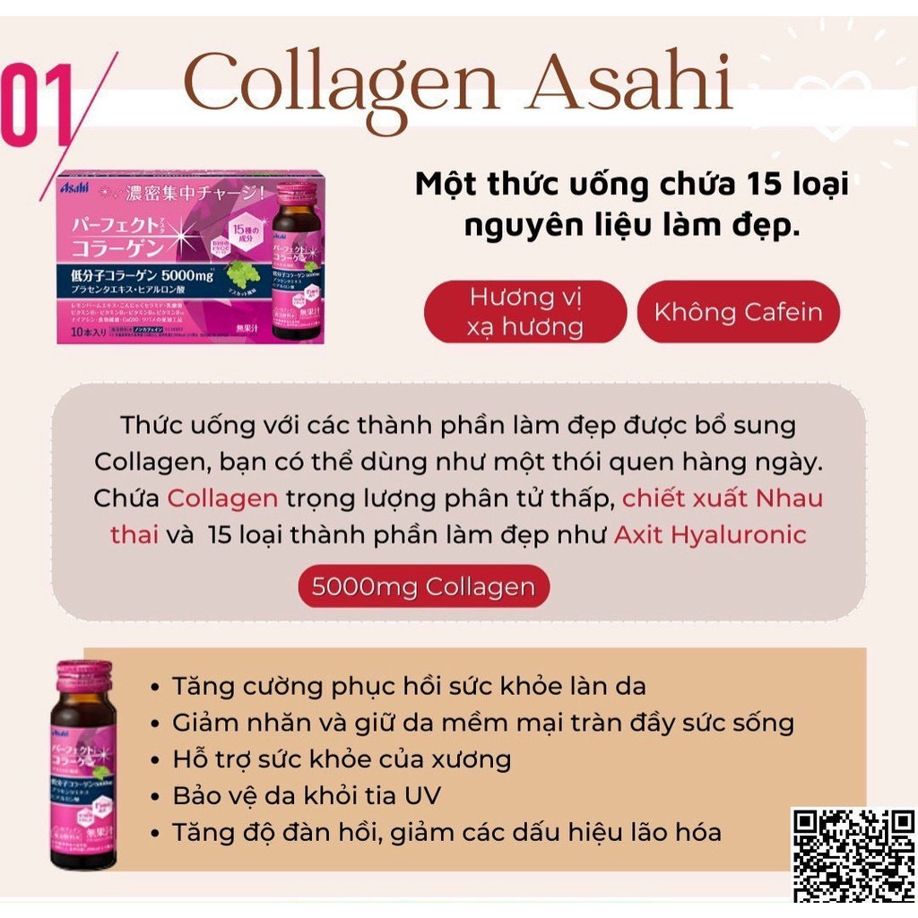 Nước uống The collagen Asahi Perfect Asta, Collagen dạng nước Nhật Bản Perfect Asta Red Premier