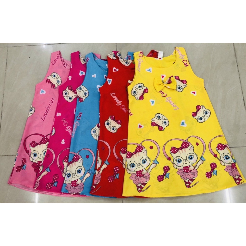Sale các mẫu đầm lụa bé (22-26kg) (giao màu ngẫu nhiên)