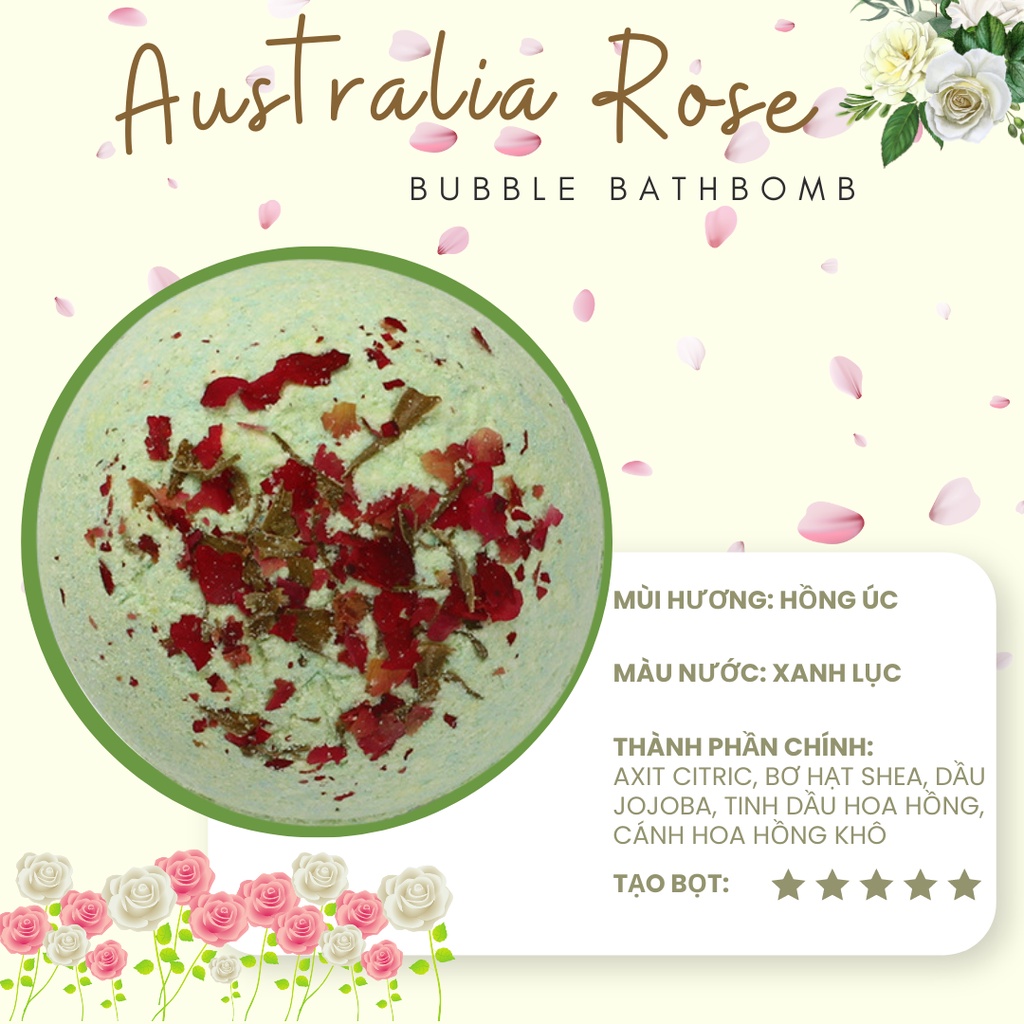 Bom tắm Tạo Bọt - Super Bubble Bath Bomb- Romantic Bath Bomb|- 100g