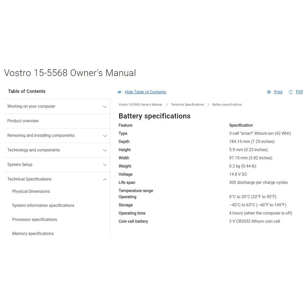 Pin dell Vostro 15 5568