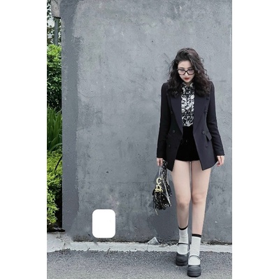 Áo khoác vest blazer nữ huy hiệu kèm tag cài dài tay dáng công sở 2 lớp cao cấp Hàn Quốc | BigBuy360 - bigbuy360.vn