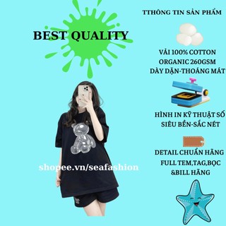 Áo Thun Adlv nam nữ form rộng tay lỡ vải cotton organic phong cách luxury Áo Adlv Metal Bear nam nữ Best