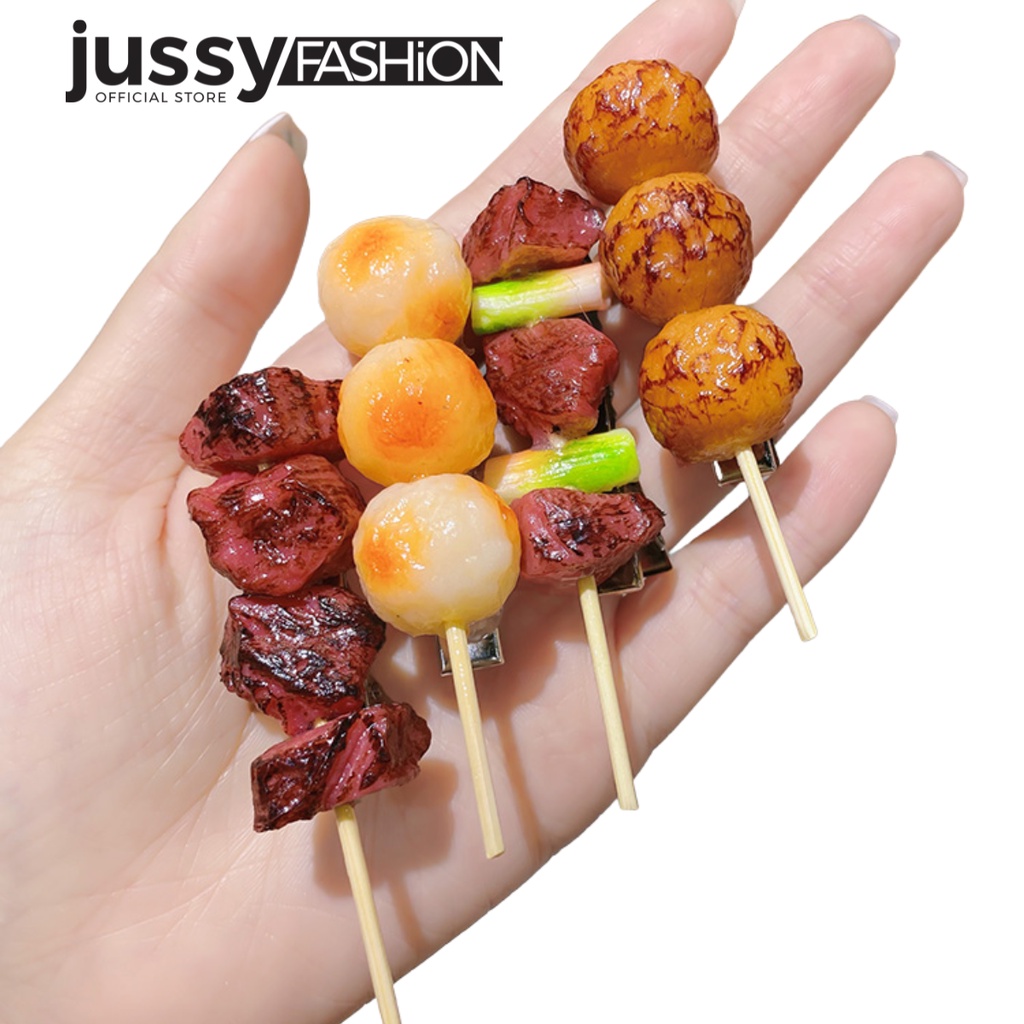 Kẹp Tóc Rau Củ Sườn Nướng Độc Lạ Jussy Official Phong Cách Hàn Quốc Dễ Thương Cho Nữ