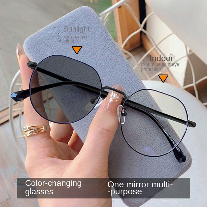 Kính Mát Gọng Vuông Kim Loại Chống Bức Xạ Ánh Sáng Xanh Chống Ánh Sáng Xanh Cho Nam Nữ