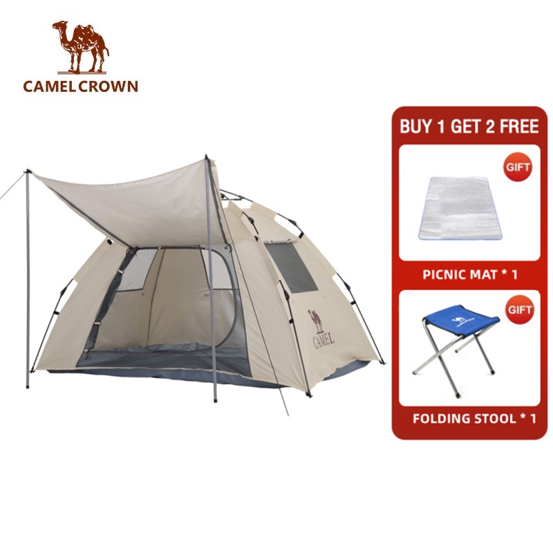 Lều CAMEL CROWN xếp tự động chống nắng mưa tiện lợi dành cho 2-3 người sử dụng