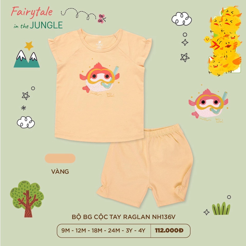 Bộ Cộc tay cotton Raglan Bé Gái Lullaby 2023  NH136V