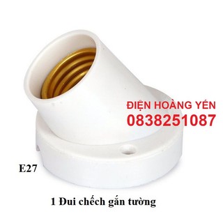 Đui đèn gắn ốp tường E27 đui xoáy 27mm chếch góc 45 độ