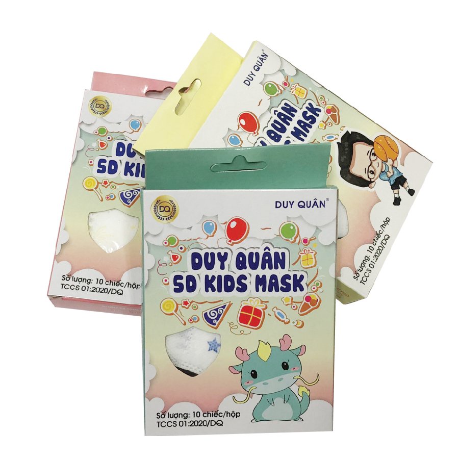 Khẩu trang y tế cho bé mix hình dễ thương - 10sp/hộp