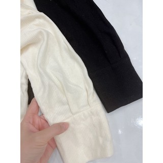 Áo thun kiểu phối nút xuất dư (2 màu ĐEN-TRẮNG)