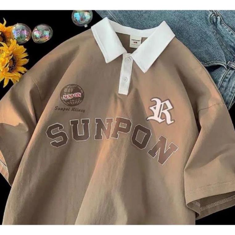 Áo thun có cổ , áo polo tay lỡ form rộng - SUNPON