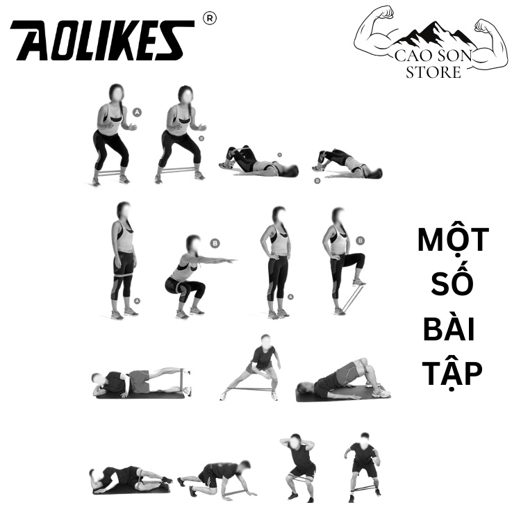 Dây Kháng Lực Đàn Hồi Miniband Aolikes, Dây Tập Đá Bóng, Tập Mông Chân Đùi Tại Nhà