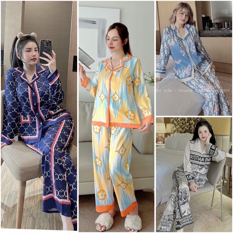 Đồ bộ pyjama lụa xước cao cấp