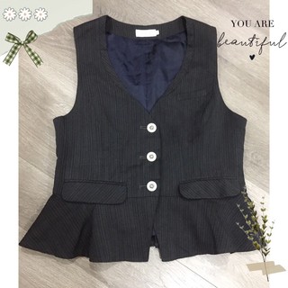 Áo vest gile nữ sọc hàng brand
